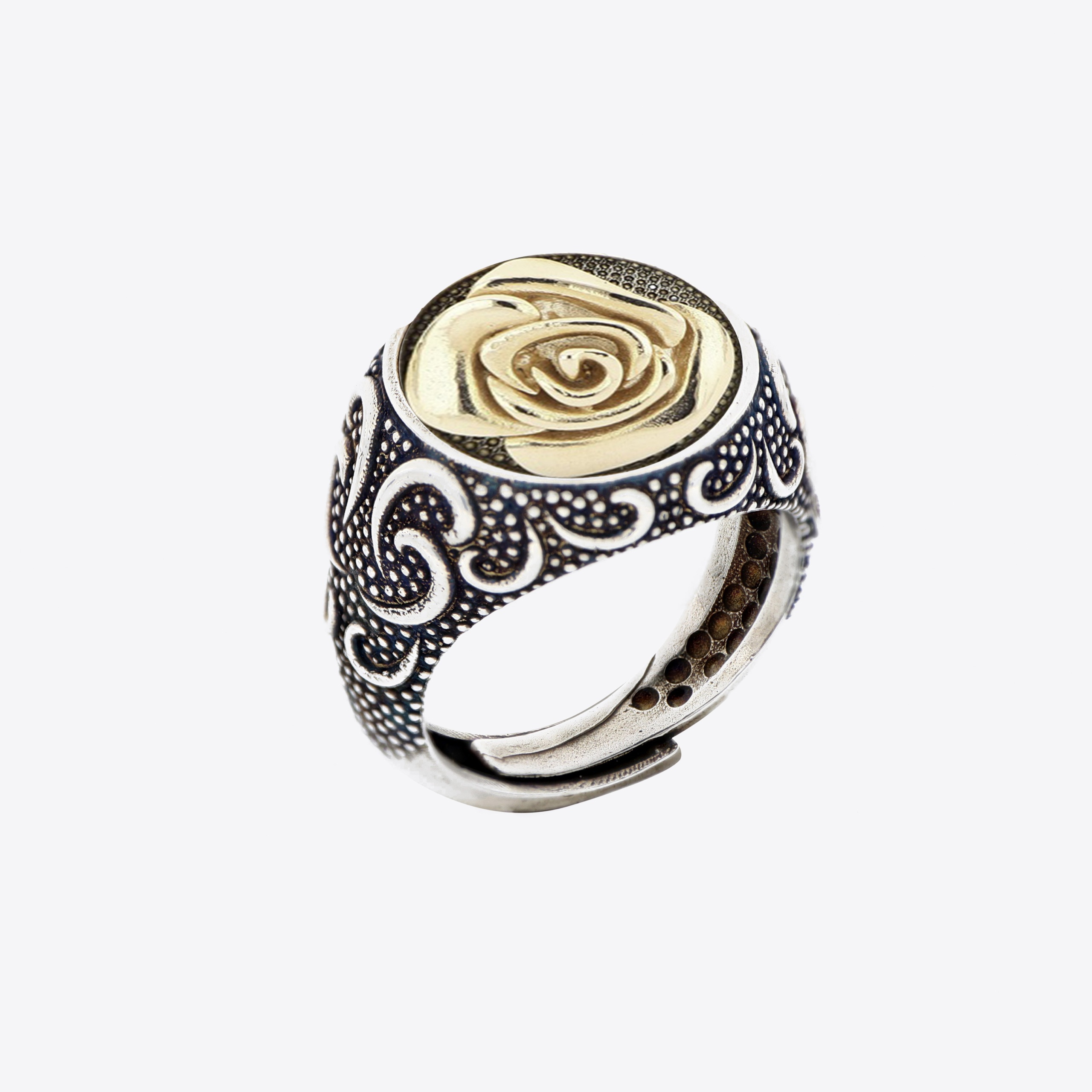 anello scudo argento rosa oro 2